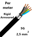 CABLE rigid, 5x2,5mm², armoured, per metre