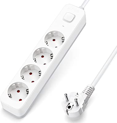 MULTI-OUTLET EXT, 3G1.5²/3m, 4x2P+E/16A/IP20/Schuko + switch