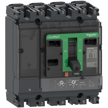MCCB moulded (C10B4TM080) 5-10In 80A 25kA, 4P