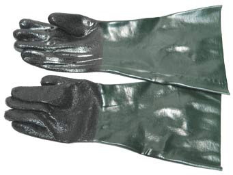 GANTS de travail, caoutchouc, manches longues, paire