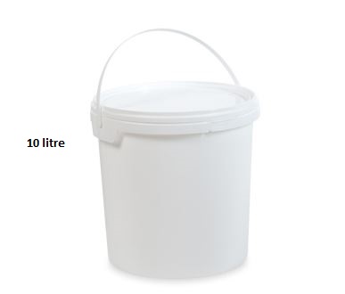 BUCKET + LID, food grade, 10l, white, stackable