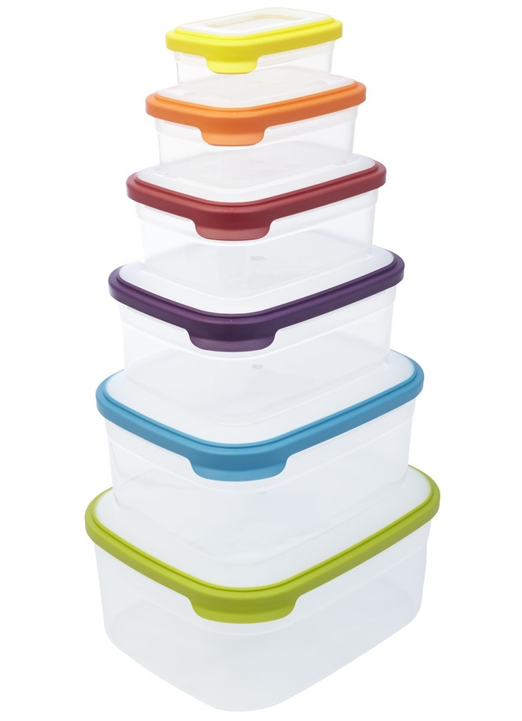 FOOD BOXES, plastic, 0.5-5l, interlockable, set
