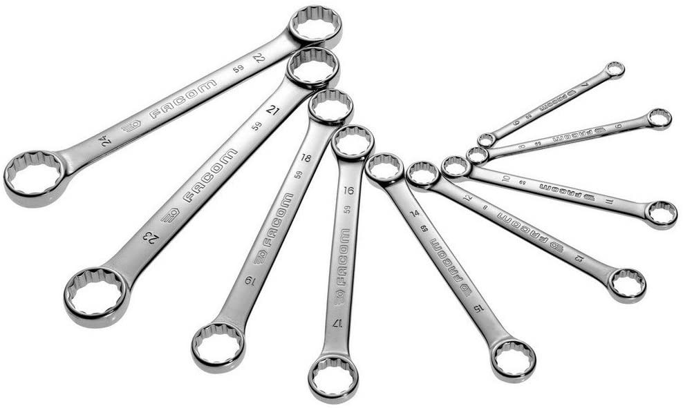 OFFSET-RING WRENCHES, 6-32mm, straight, 59.JE12 12pcs