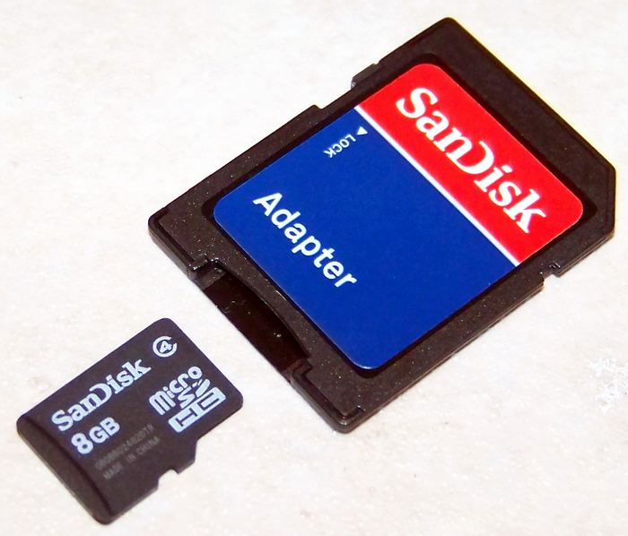 CARTE MICRO SD, 4Gb + adaptateur SD