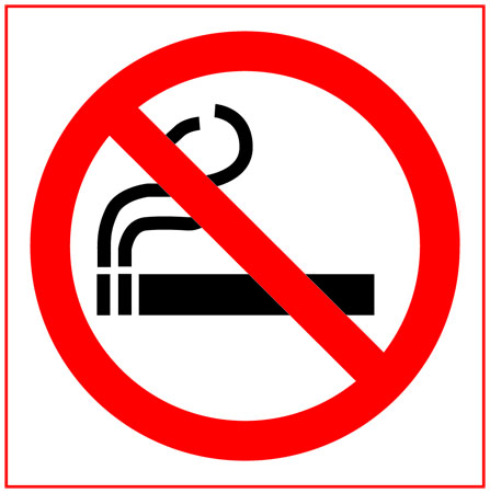 AUTOCOLLANT interdit de fumer, 320x320mm, pictogramme