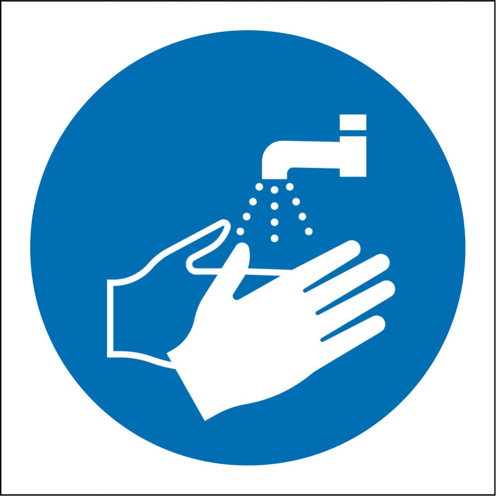 STICKER hand washing, 20x20cm, pictogram