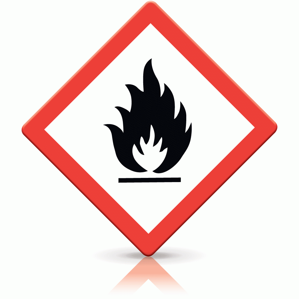 STICKER flammable, 250x250mm, pictogram