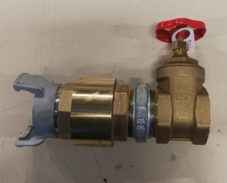 ASSEMBLY outlet + valve + non-return, 2" + couplings