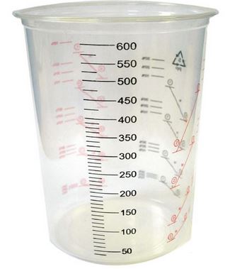 CUP, food-grade plastic, 250ml, graduated