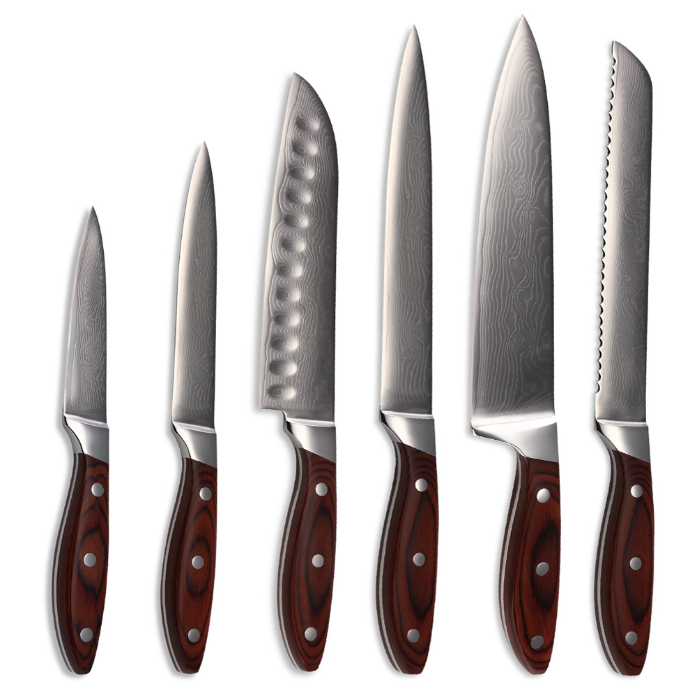 KNIVES (chopper, cook's, carver) kitchen, set of 5