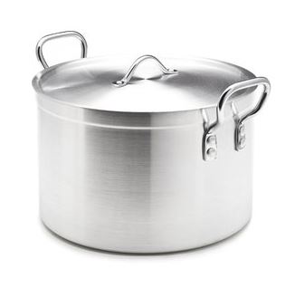 COOKING POT, aluminium, 20l, lathe work + handles + lid