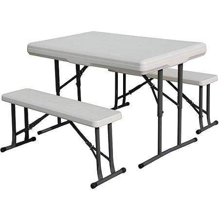 CAMPING SET table + 2 bancs, pliant, pour 4 personnes