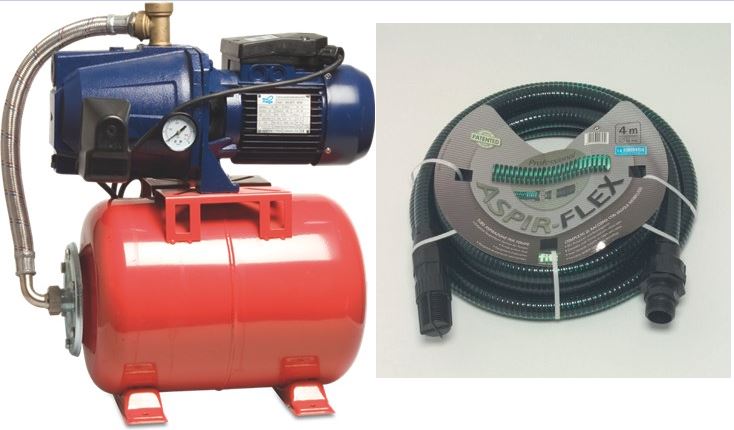 (high press cleaner 1.7kW) HYDROPHORE PUMP + 7m suction hose