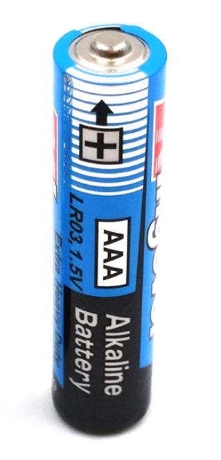 BATTERY dry cell (R03/AAA) alkaline, 1.5V