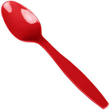 SOUP SPOON, plastic, 15ml, red