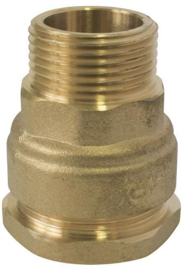 ADAPTER COUPLING compr/threaded, brass, Ø 40mm-1"½, male