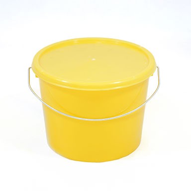 BUCKET + LID, plastic, 10l, yellow