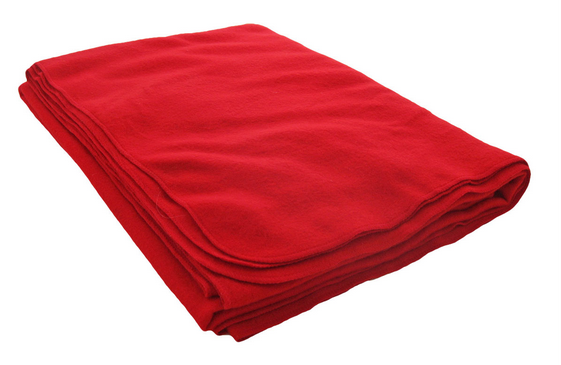 COUVERTURE, polaire, 1,5x2m, rouge, pour cas confirmés