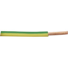 WIRE rigid, copper, 1.5mm², green/yellow, per metre