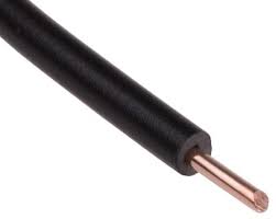 WIRE rigid, copper, 2.5mm², black, per metre
