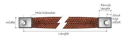 TRESSE DE MASSE, cuivre étamé, 10mm², 280mm