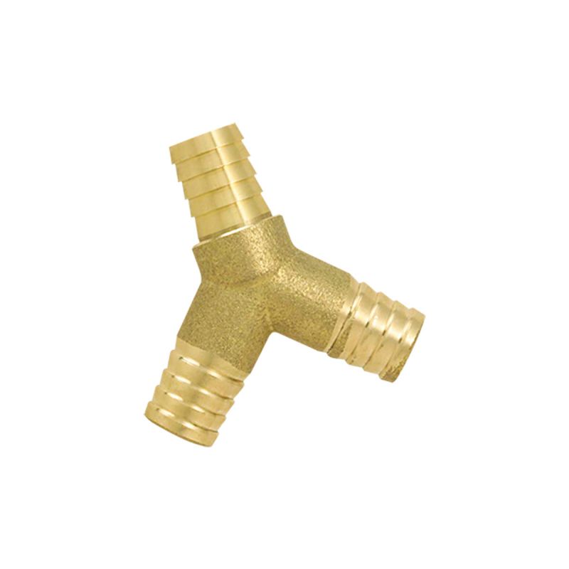Y-COUPLING grooved, brass, ½x½x½", for hose Ø 15mm