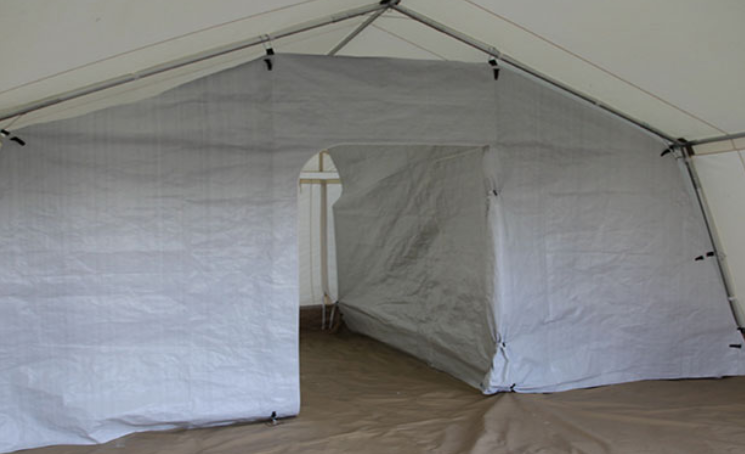 (tent dispensary 27.5m²) PARTITION flexible, 200g/m²