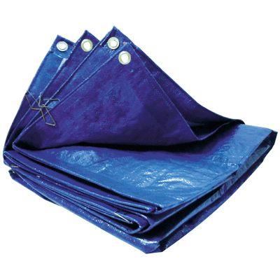 TARPAULIN, polyethylene, 4x5m, blue, woven with eyelets