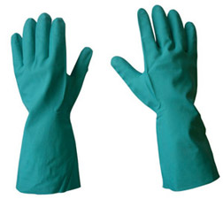 GLOVES protective, nitrile, size 7, reusable, pair