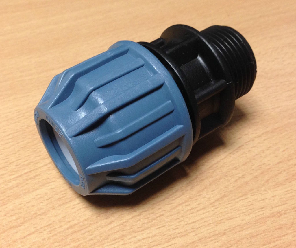 ADAPTER COUPLING compr/threaded, PE, Ø 25mm-1", FxM