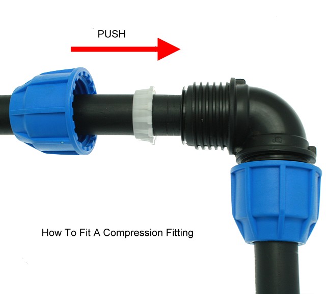 RACCORD COUDE 90° à compression, PE, Ø 25mm, FxF