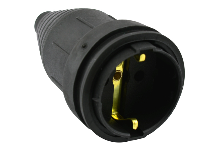 CONNECTOR female, rubber, FR 2P+E, 16A, IP44