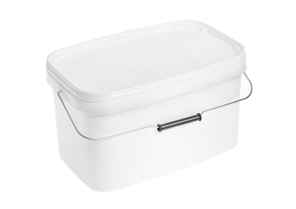 SEAU + COUVERCLE, plastique, 10l, blanc