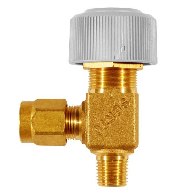 SQUARE VALVE adjustable, brass, 1/8", MxM threaded