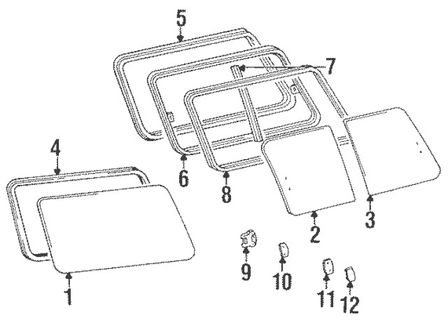 RUBBER SEAL lock,lateral side sliding window, HZJ78 MK2