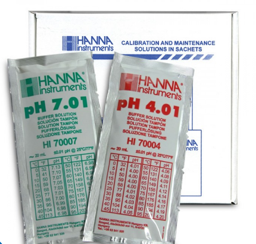 SOLUTION TAMPON (Hanna HI 77400 P) PH 4,01 + 7,01, 10x20ml