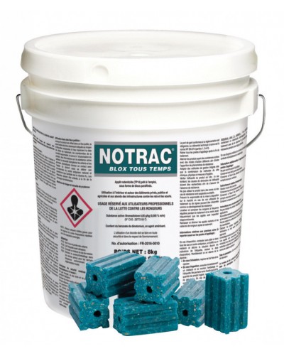 RODONTICIDE (Notrac) blocs de 28g, seau de 8kg