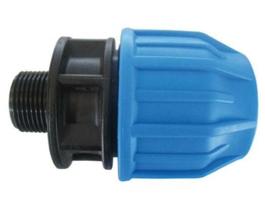 ADAPTER COUPLING compr/thread, HDPE, Ø 90mm-3", FxM