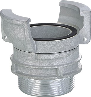 SYMMETRICAL HALF-COUPLING, 3", male thread + lock