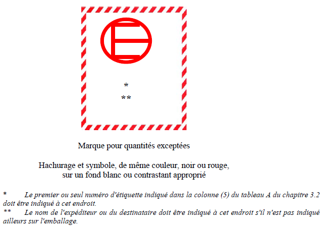 ETIQUETTE IATA quantités exceptées