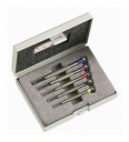 SCREWDRIVERS micro, 5 pce, flat 0.8-2.5mm + case, HB.1B