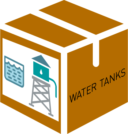 (module 10 m³ metal frame water tank) TANK + ACCESSORIES