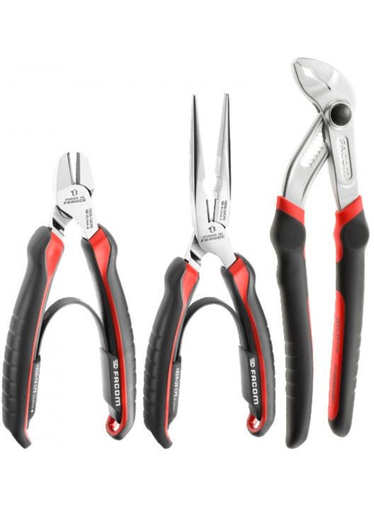 PLIERS SET 3 pcs, multigrip/cutters/nose, CPE.A3