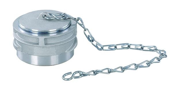 (symmetrical half-coupling) PLUG, 2" + locking ring & chain