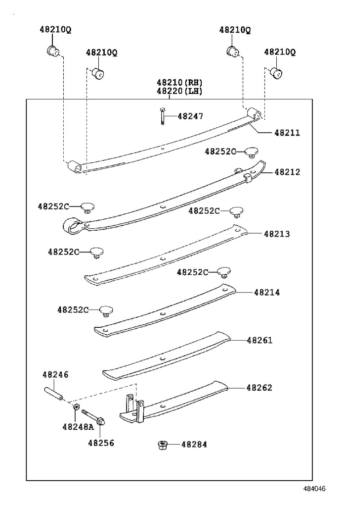 (HZJ78) LAMES SUSPENSION Nº1 avec silent bloc, DR