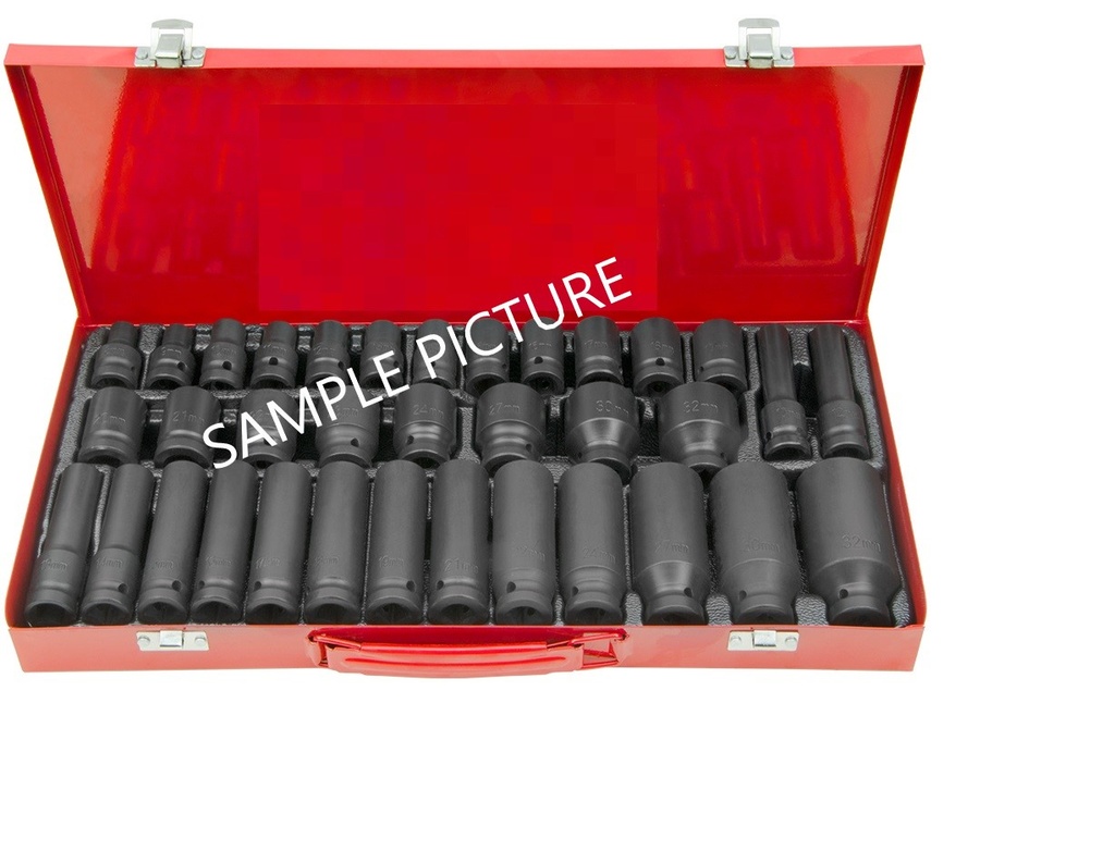 (imp. wrench) IMPACT SOCKETS SET 1/2" drive, 10-24mm