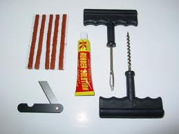 TYRE REPAIR tubeless, vulcanising wick + tools, set