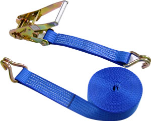 RATCHET TIE-DOWN STRAP, 2500/5000kg, 50mmx8m+tightener+hooks