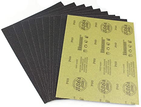 SANDPAPER, coarse grain 60, wet use for metal, sheet