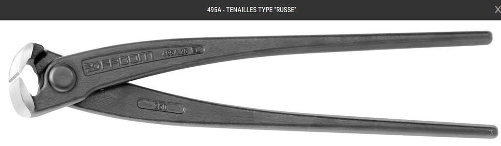 TENAILLES type "russe", 220mm, 495A.22EL